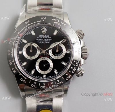 Noob V3 Rolex Daytona Stainless Steel Black Ceramic Watch AAA Replica